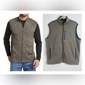 Eddie Bauer Men's Size XL Taupe Gray Radiator Sweater Fleece Vest 2.0 Outdoors